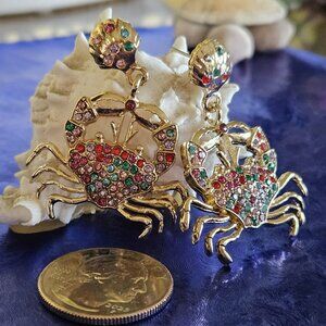 🦀🐚🪸Colorful Crab Earrings - NWOT🪸🐚🦀